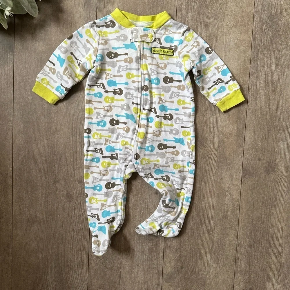 Y2K Carter’s Guitar One-Piece Mommy's Rockstar Baby Boy's Footies Size 3 Months